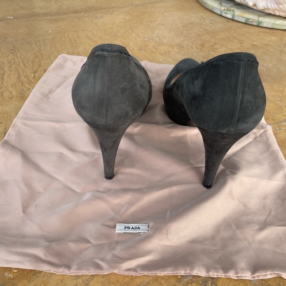 Grey Suede Prada Heels - Picture 2 of 4